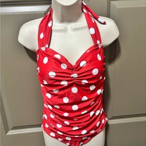 Red vintage style Polka Dot women’s Swimwear never worn
